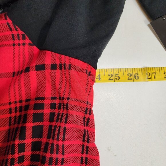 Calessa Plaid Embroidered Top Womens Plus 2X Colorblock Black Floral Long Sleeve - Picture 7 of 12